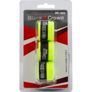 3 overgrips BLACK CROWN yellow