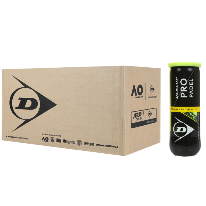 Box of 24 tubes of 3 DUNLOP pro padel balls Box of 24 tubes of 3 DUNLOP pro padel balls