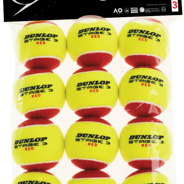 Bag of 12 DUNLOP mini tennis stage 3 balls