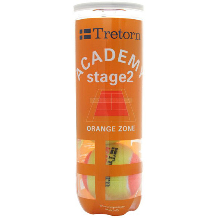 Tube of 3 TRETORN academy orange balls