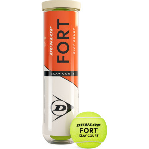 Tube of 4 DUNLOP fort clay court balls Tube of 4 DUNLOP fort clay court balls