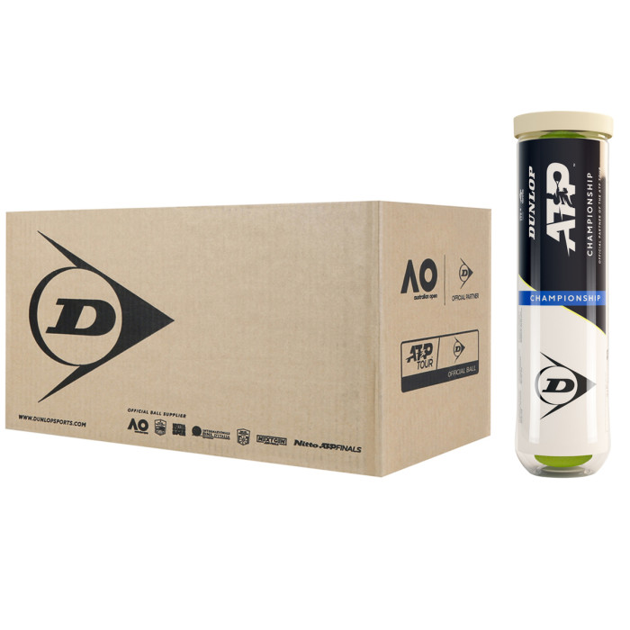Box of 18 tubes of 4 DUNLOP atp championship balls
