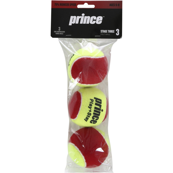 3 PRINCE stage 3 red felt balls