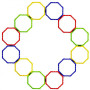Set of 12 rhythmic octagons 45cm Set of 12 rhythmic octagons 45cm