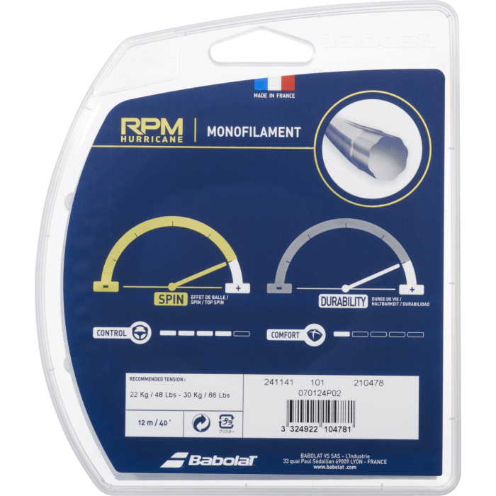 BABOLAT rpm hurricane (ex pro hurricane tour) (12 metres) string BABOLAT rpm hurricane (ex pro hurricane tour) (12 metres) string