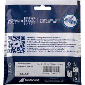 BABOLAT hybrid rpm blast string (1.25mm) + touch vs (1.30mm) 150 years BABOLAT hybrid rpm blast string (1.25mm) + touch vs (1.30mm) 150 years