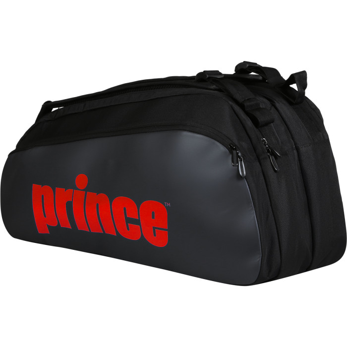 PRINCE tour 2 comp bk/pop rd tennis bag PRINCE tour 2 comp bk/pop rd tennis bag