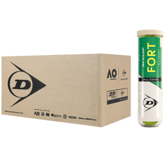 Box of 18 tubes of 4 DUNLOP fort tournament select balls
