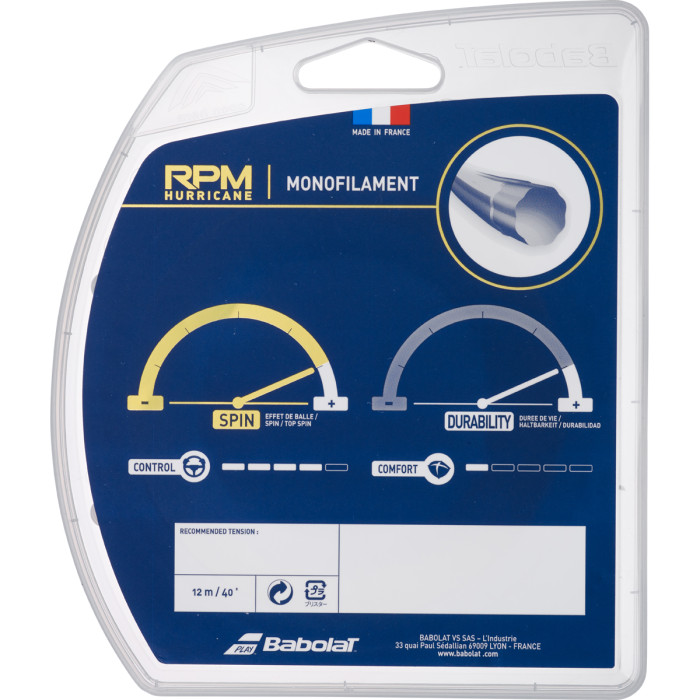 BABOLAT rpm hurricane string (12 metres) (ex pro hurricane tour) BABOLAT rpm hurricane string (12 metres) (ex pro hurricane tour)