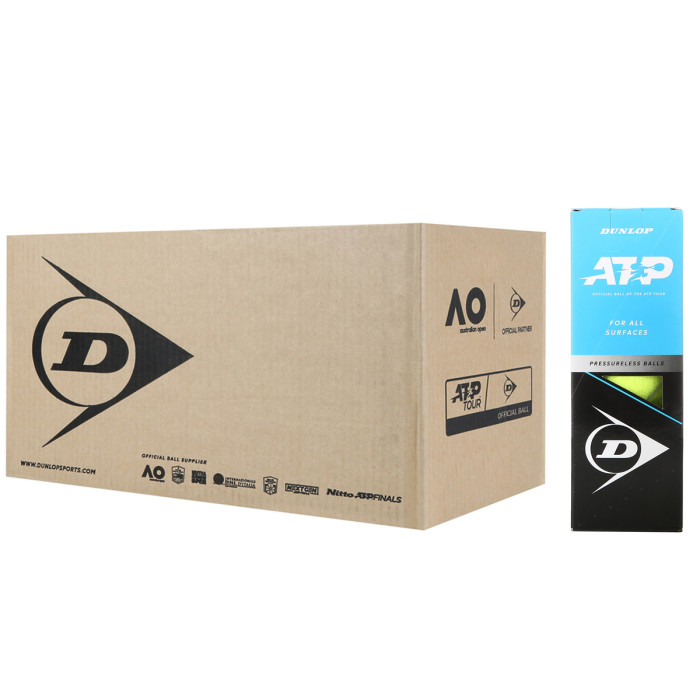 Box of 24 tubes of 3 balls DUNLOP atp pressureless Box of 24 tubes of 3 balls DUNLOP atp pressureless