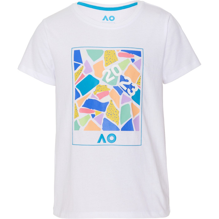 Junior girls AUSTRALIAN OPEN dated mosaic t-shirt Junior girls AUSTRALIAN OPEN dated mosaic t-shirt