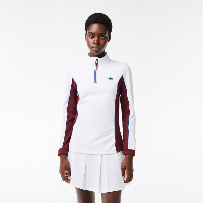 LACOSTE women's 1/2 zip heritage club sweater