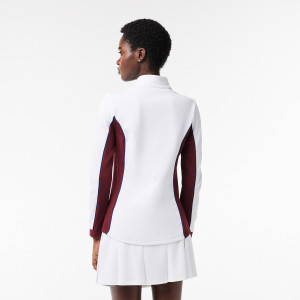 LACOSTE women's 1/2 zip heritage club sweater
