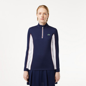 LACOSTE women's 1/2 zip heritage club sweater