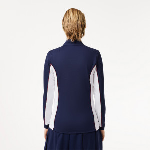 LACOSTE women's 1/2 zip heritage club sweater