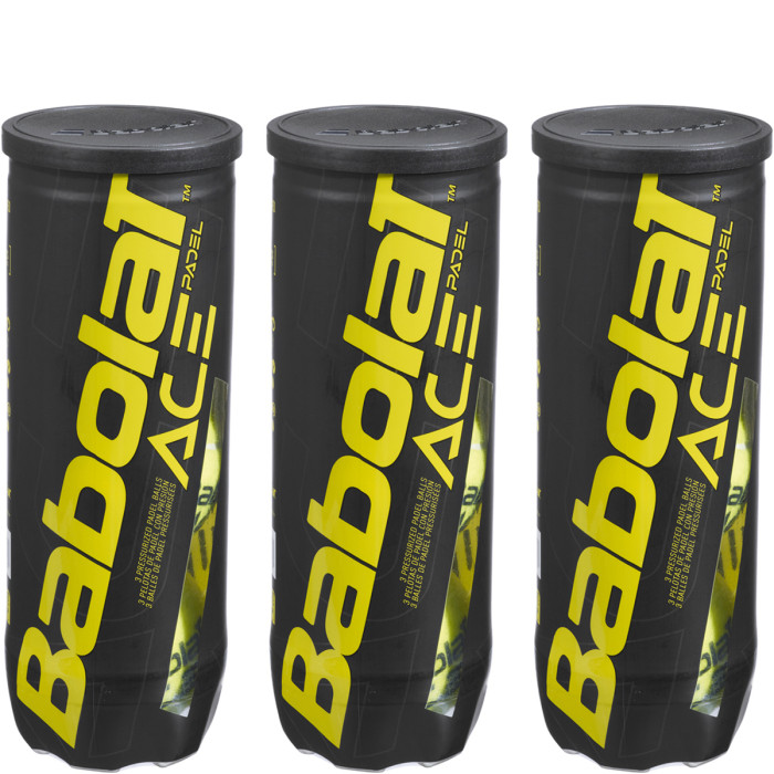 Tripack of 3 tubes of 3 BABOLAT ace padel balls Tripack of 3 tubes of 3 BABOLAT ace padel balls