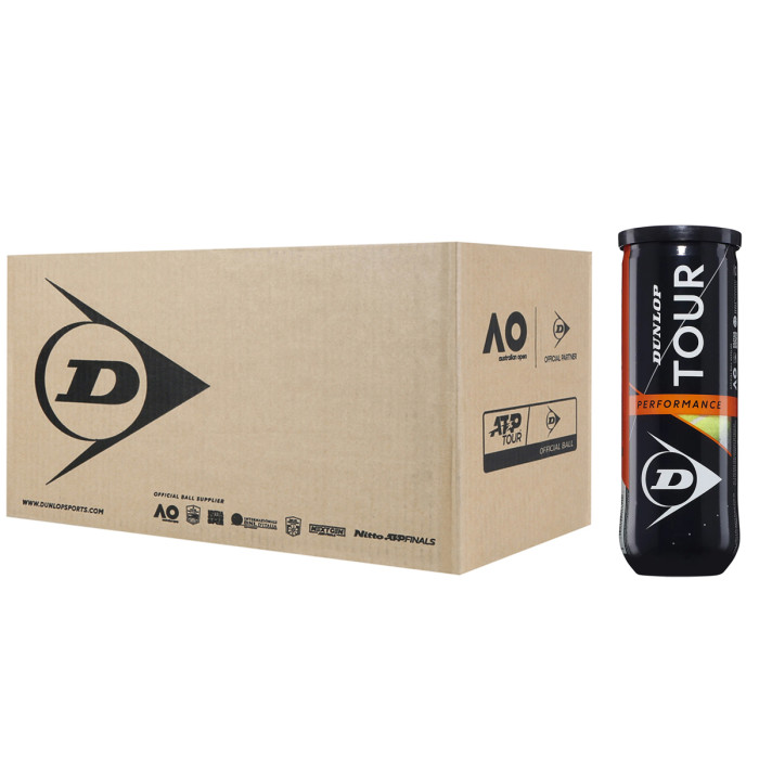 Box of 24 tubes of 3 DUNLOP tour performance balls Box of 24 tubes of 3 DUNLOP tour performance balls