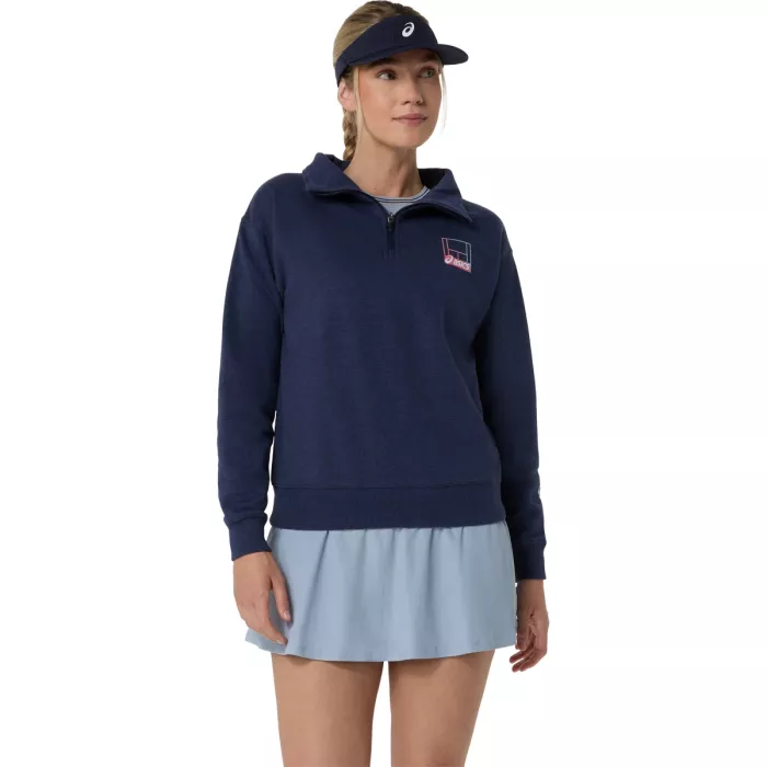 ASICS sieviešu sporta džemperis Nagino ar 1/4 rāvējslēdzēju