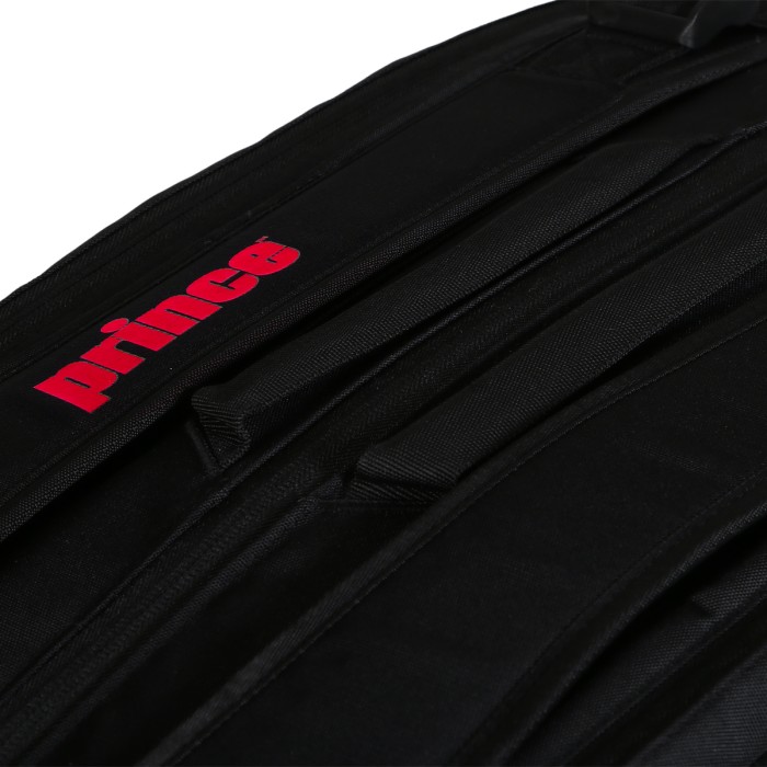 PRINCE tour 3 comp bk/pop rd tennis bag