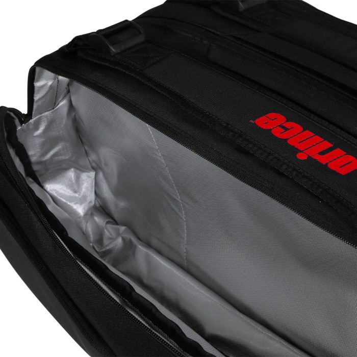 PRINCE tour 3 comp bk/pop rd tennis bag