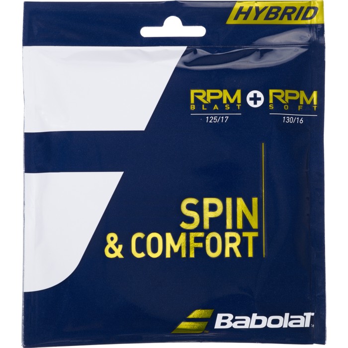 BABOLAT hybrid rpm blast (1.25mm) + rpm soft (1.30mm) strings