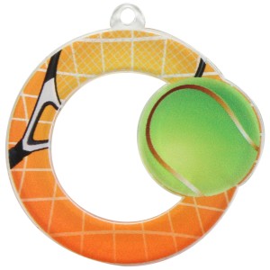 Medaille diametre 5cm acrylique tennis