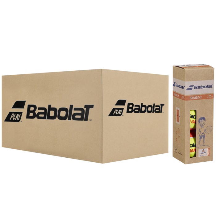 Carton de 24 tubes de 3 balles BABOLAT orange