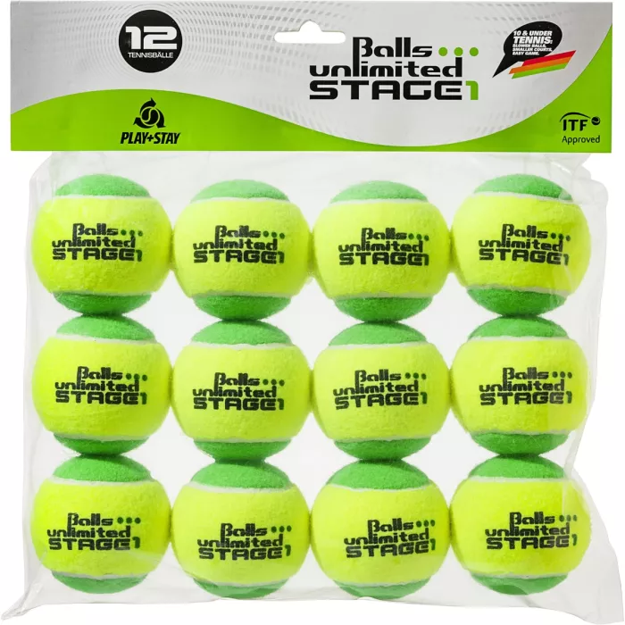 Bag of 12 stage 1 unlimited yellow/green balls