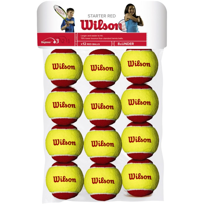 Bag of 12 WILSON starter red balls