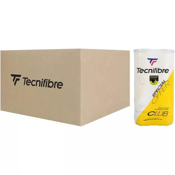 Carton 18 bipacks of 4 TECNIFIBRE club balls