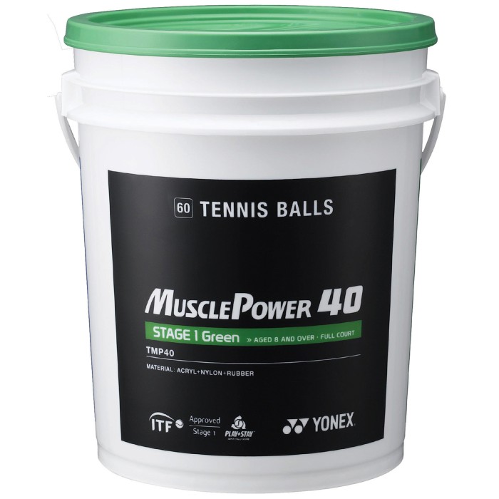 Barrel of 60 green YONEX tmp-40 balls