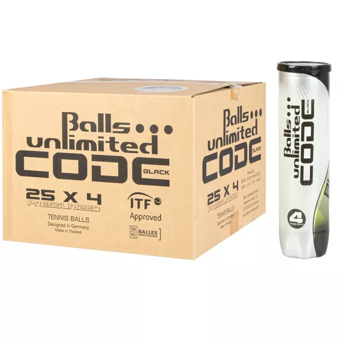 Carton de 25 tubes de 4 balles unlimited code black