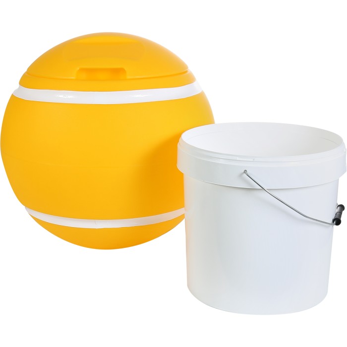 Yellow ball garbage can