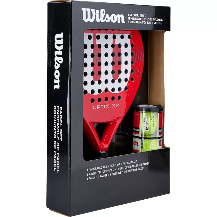 Kit padel racket WILSON + tube balls optix xp