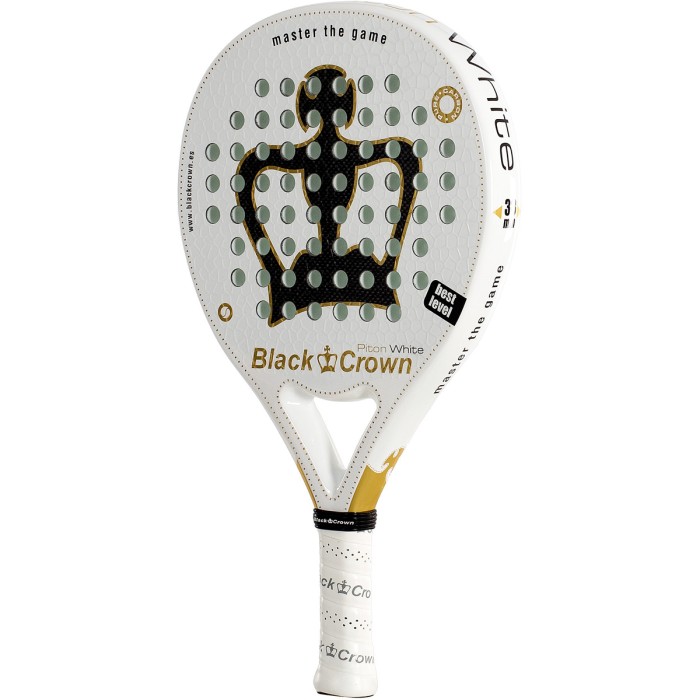 BLACK CROWN piton white padel racket