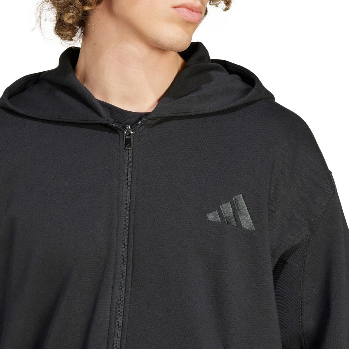 ADIDAS sporta jaka ar pilna garuma rāvējslēdzēju un kapuci