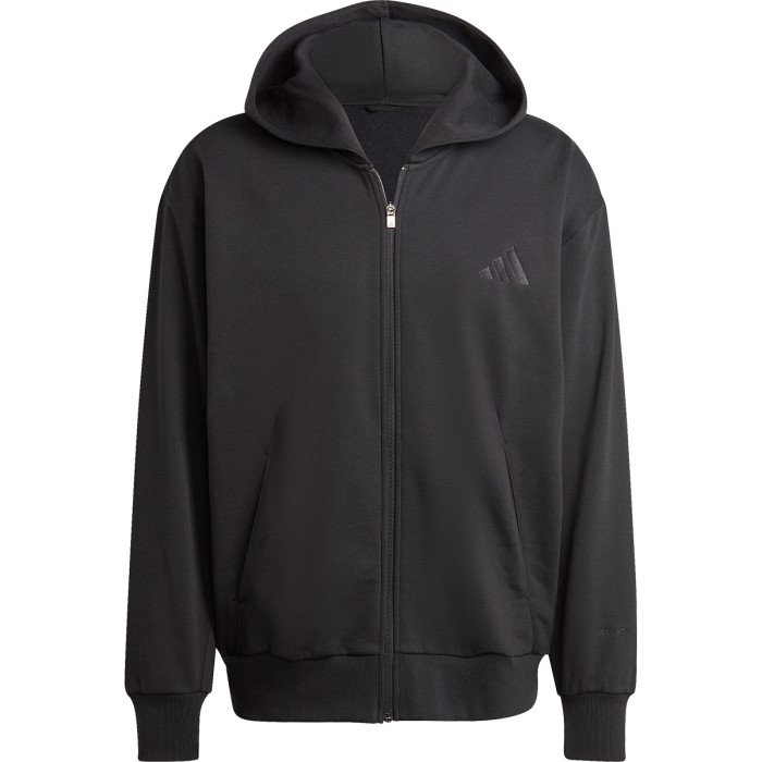 ADIDAS sporta jaka ar pilna garuma rāvējslēdzēju un kapuci