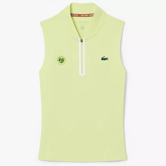 LACOSTE sieviešu Roland Garros tops ar lencītēm