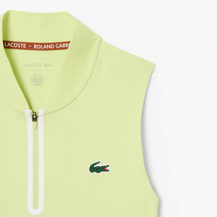 LACOSTE sieviešu Roland Garros tops ar lencītēm