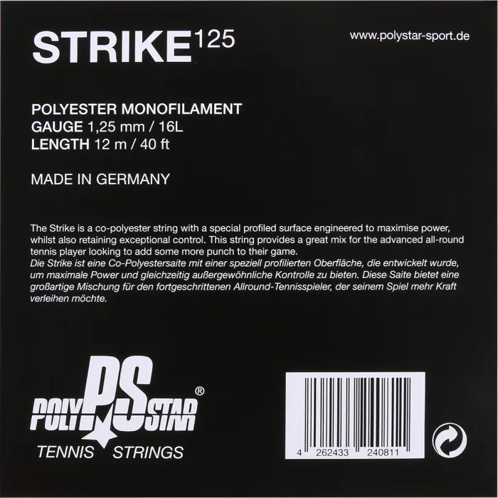 Tenisa stīga POLYSTAR strike (12 metri)