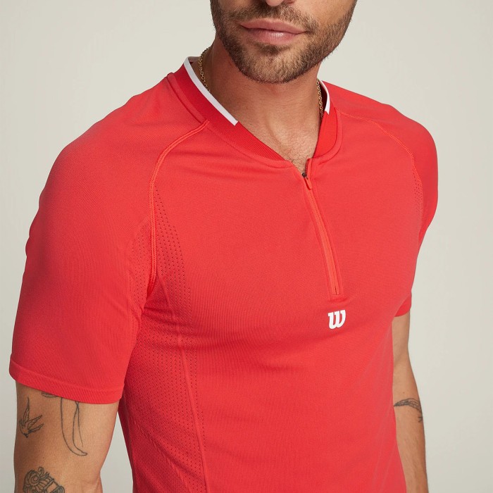WILSON  seamless zip henley series 2.0 t-shirt