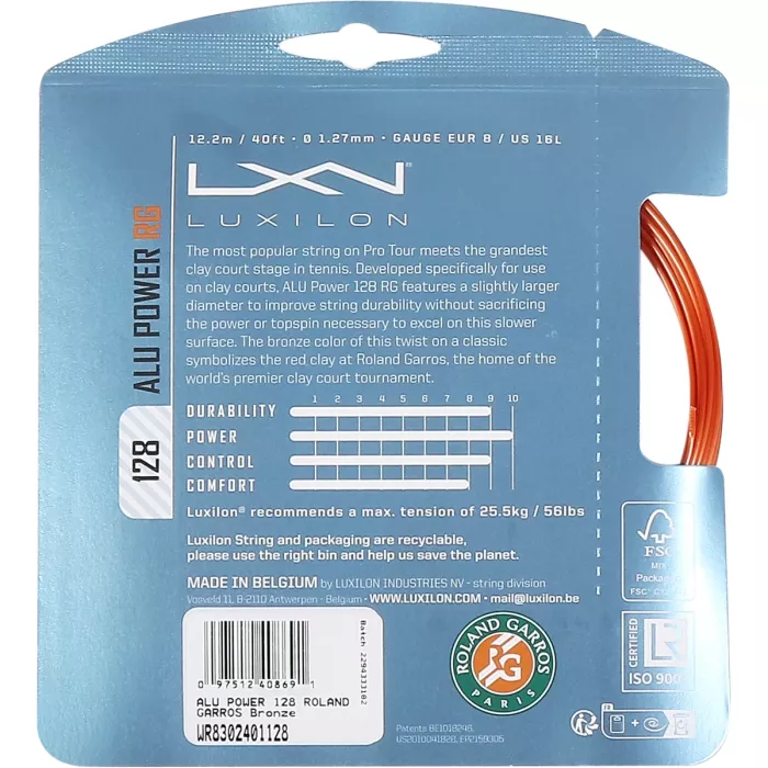 LUXILON big banger alu power roland garros tenisa stīga (12 metri)