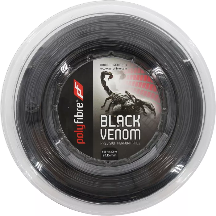 Black Venom Polyfibre tenisa stīgas ruļlis (200 metri)