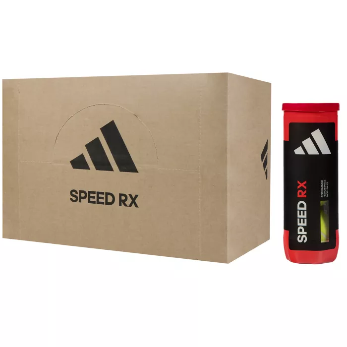 Kaste ar 24 caurulītēm pa 3 ADIDAS speed rx padel bumbām