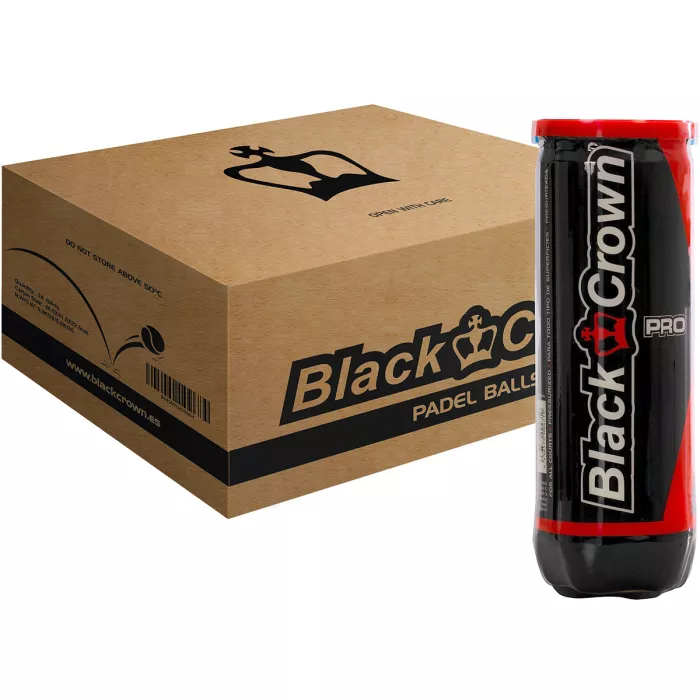 Kaste ar 24 BLACK CROWN pro padel bumbiņu tūbēm