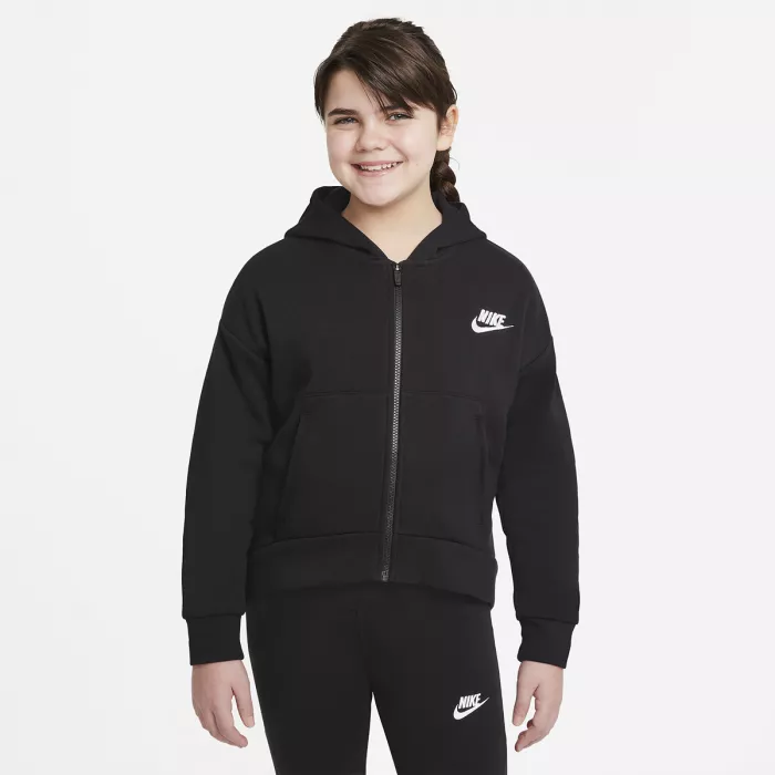Junioru meitenēm NIKE Club rāvējslēdzēja kapuce