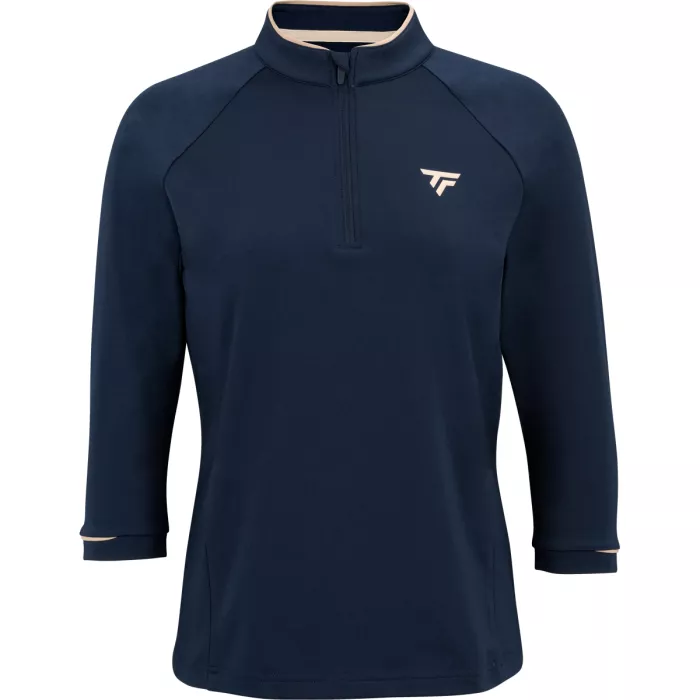 Sweat TECNIFIBRE femme thermozip 3/4 sleeve marine