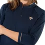 Sweat TECNIFIBRE femme thermozip 3/4 sleeve marine