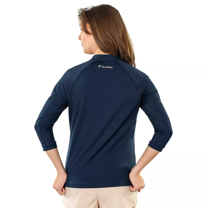 Sweat TECNIFIBRE femme thermozip 3/4 sleeve marine