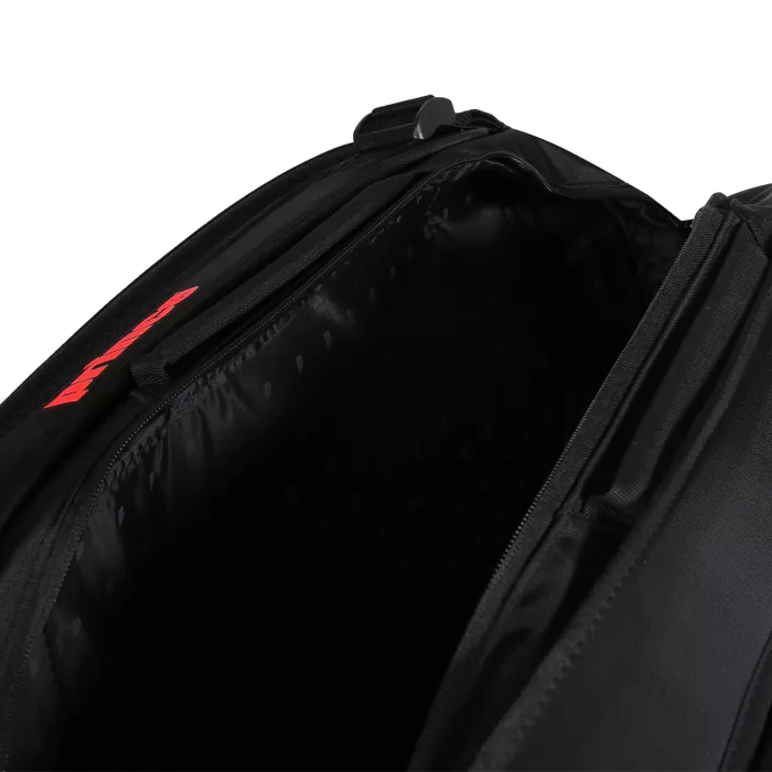 PRINCE tour 3 comp bk/pop rd tennis bag